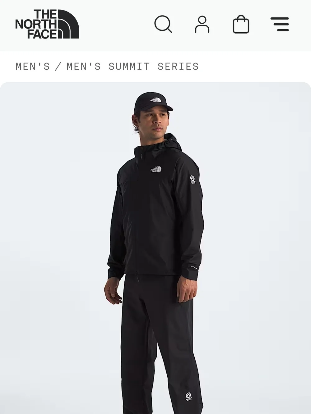 The North Face Men's SUMMIT SERIES Black Hooded Full-zip Jacket